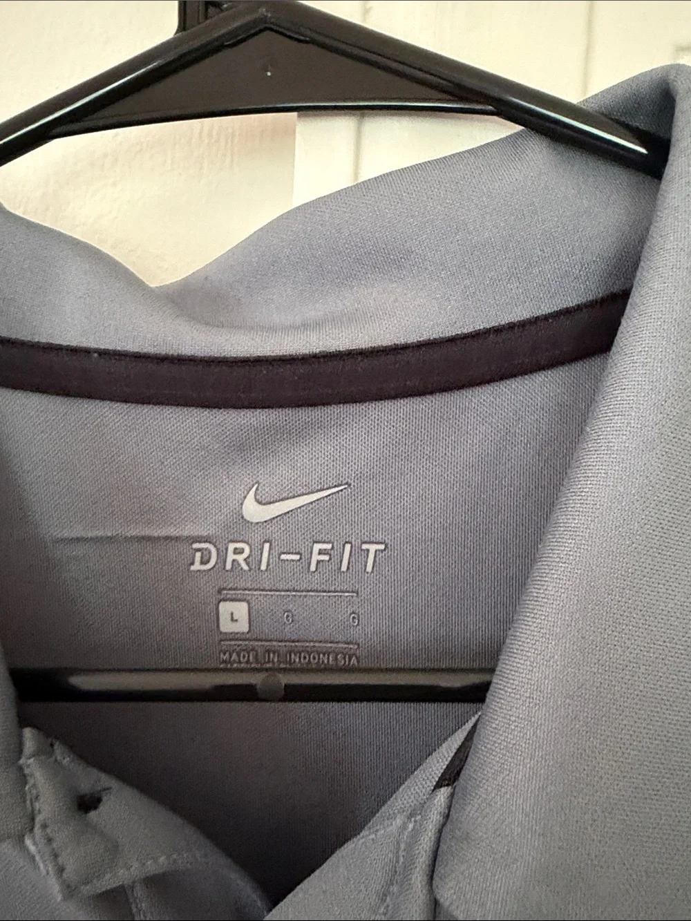 Nike Men's Dri-FIT Polo Shirt — Gray with White Swoosh